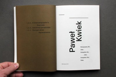 1, 2, 3...ćwiczenia operatorskie. Paweł Kwiek. Fotografia, film, video