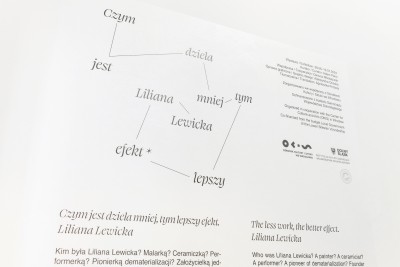 Czym jest dzieła mniej, tym lepszy efekt. Liliana Lewicka